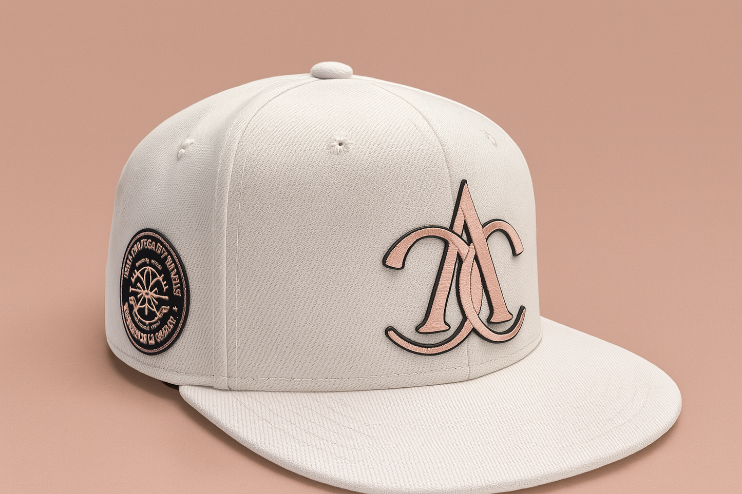 Rose gold logo wht hat